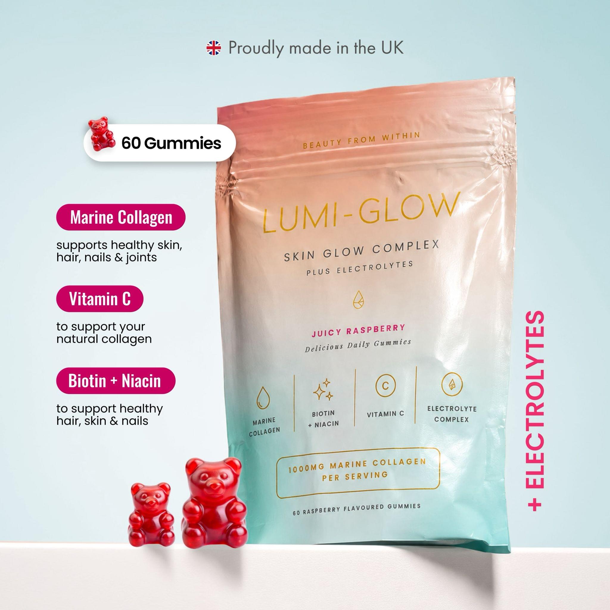 LUMI-GLOW Marine Collagen Gummies – 60 Pack.