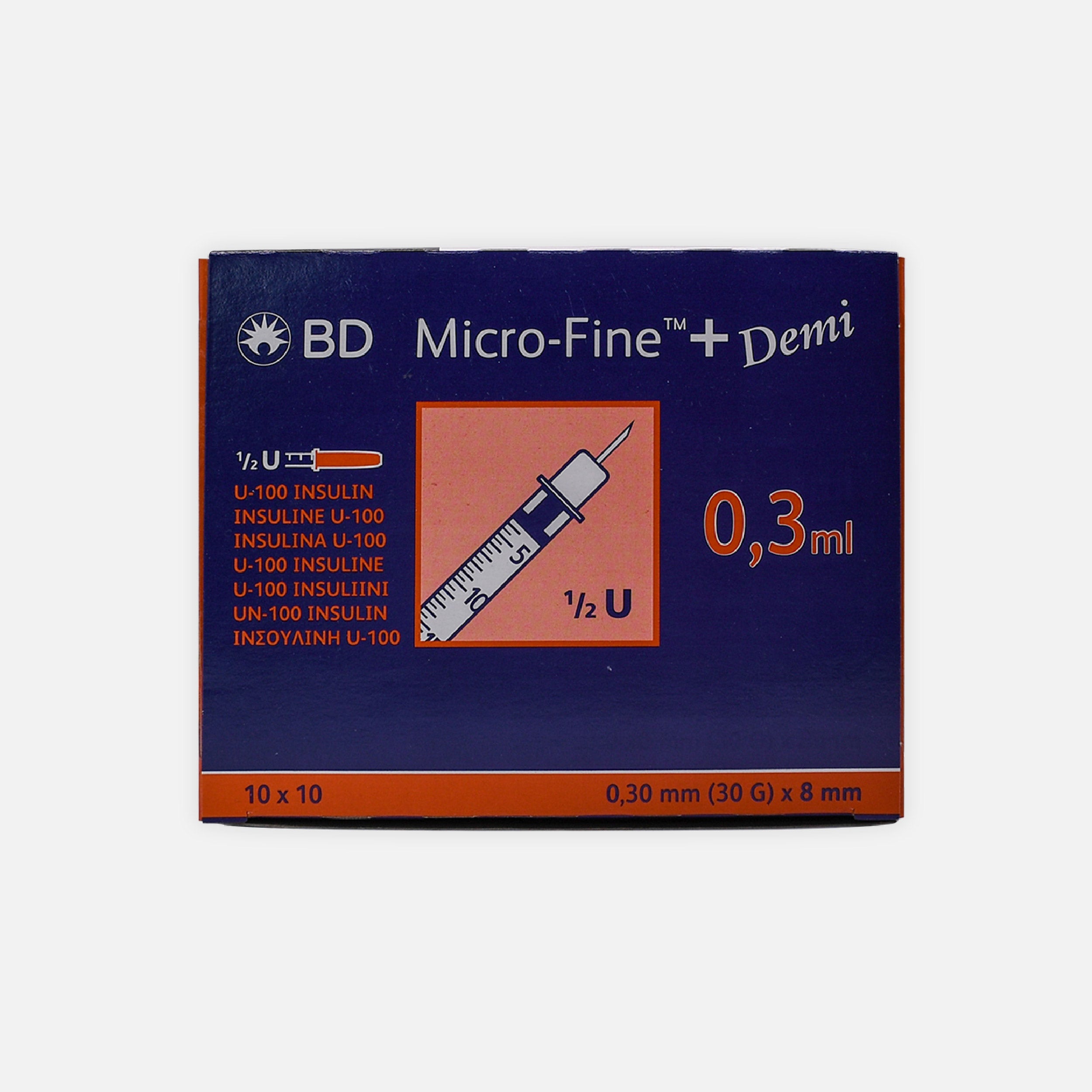 BD Micro Fine+ 0.3ml (Box of 100)
